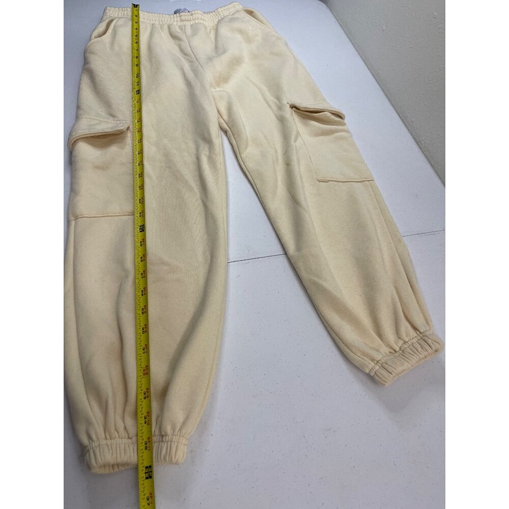Beige Cargo Girls' Jogger Pants With Elastic Waistband & Pockets Size S - Picture 6 of 10